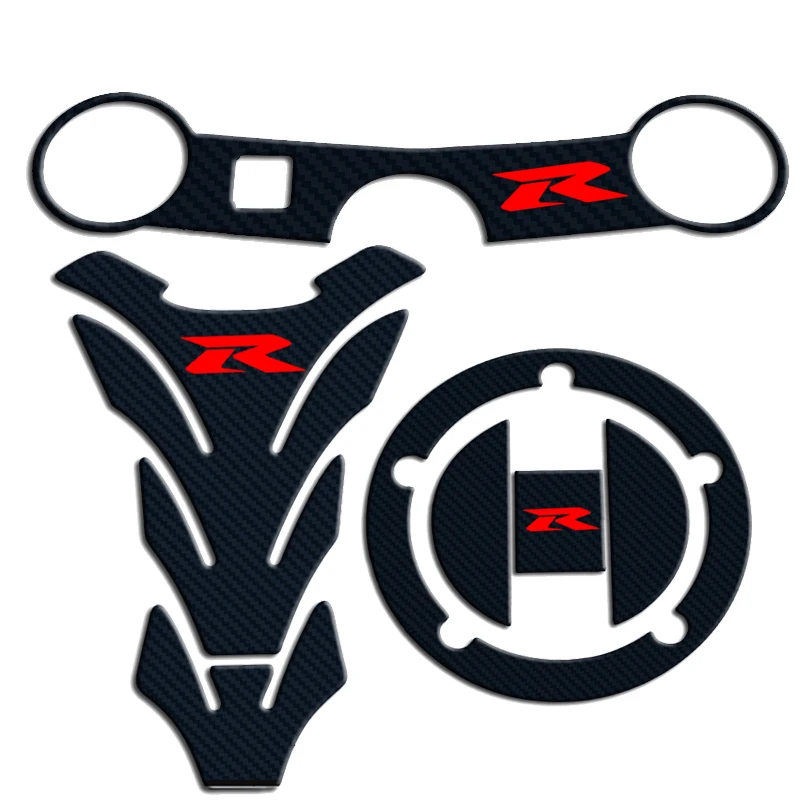 Carbon Tank Cap Sticker Tank Pad Fork Triple Tree Upper Clamp Decal For SUZUKI GSXR GSX-R 600 750 1000 K3 K4 K5 K6 K7 K8 K9 L17