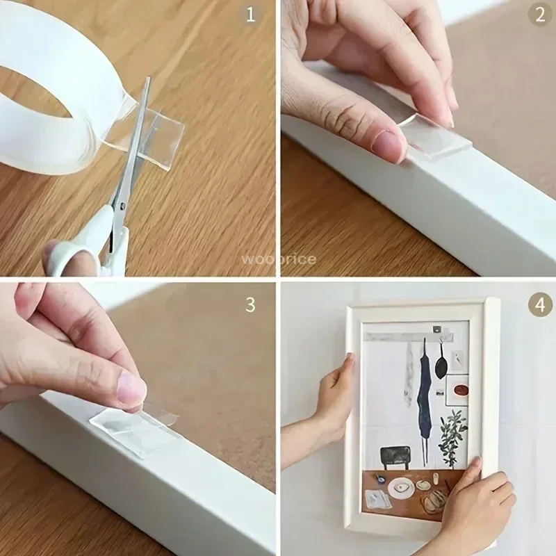 Nano cinta adhesiva de doble cara potente, pegatinas para espejo de pared, cinta autoadhesiva impermeable, suministros navideños para el hogar