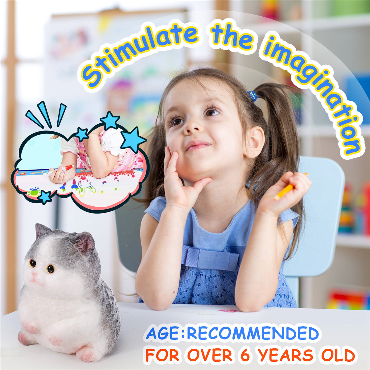 BAAU ミディアム スクイーズ 猫のおもちゃ ストレス解消 猫 スクイーズ おもちゃ 面白い猫 スクイーズ おもちゃ ソフト猫 スクイーズ ストレスおもちゃ ギフト,B