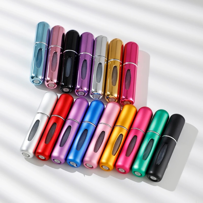 Portable Mini Travel Perfume Aluminum Bottle Base Refill Straight Charging Sample Holder High-End Fragrance Storage Solution