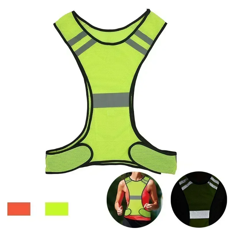 Running High Visibility Reflective Vest Fluorescent Yellow Orange Security Waistcoat for Night Outdoor Running Riding Vests
