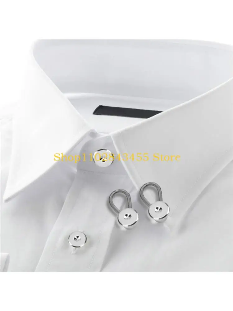 49MC 12 peças extensores colarinho camisa ajustáveis ​​com elasticidade e botão extensão