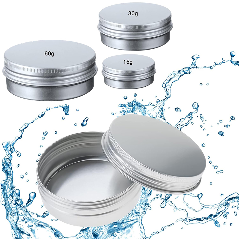 1/5/10pcs 5-250ml Empty Silver Aluminum Tins Cans Screw Top Round Candle Spice Tins Cans with Screw Lid Containers