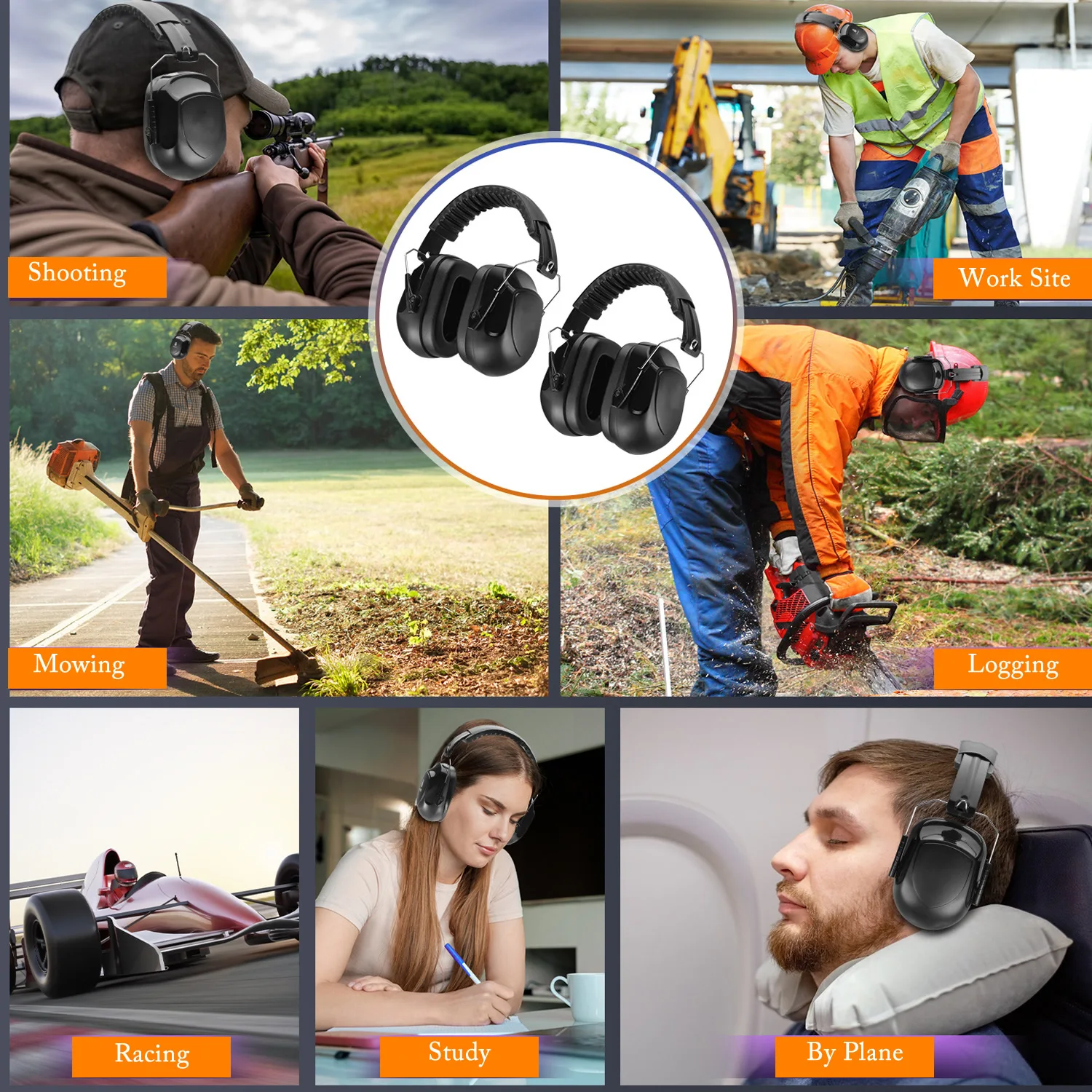 New Anti-Noise Adjustable Head Earmuffs SNR-34dB Ear Protector Ear Muff  For Work Study Shooting Woodwork Hearing Protection