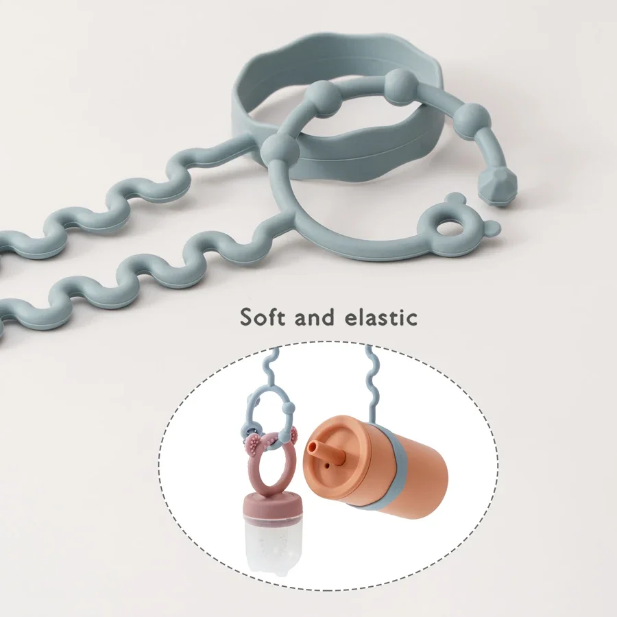 Neue 1 STÜCK Baby Schnullerkette Mit 2 Clips Säuglingsflaschenkette Verstellbare Silikon Schnullerkette Beißring Spielzeug Kinderwagen Zubehör