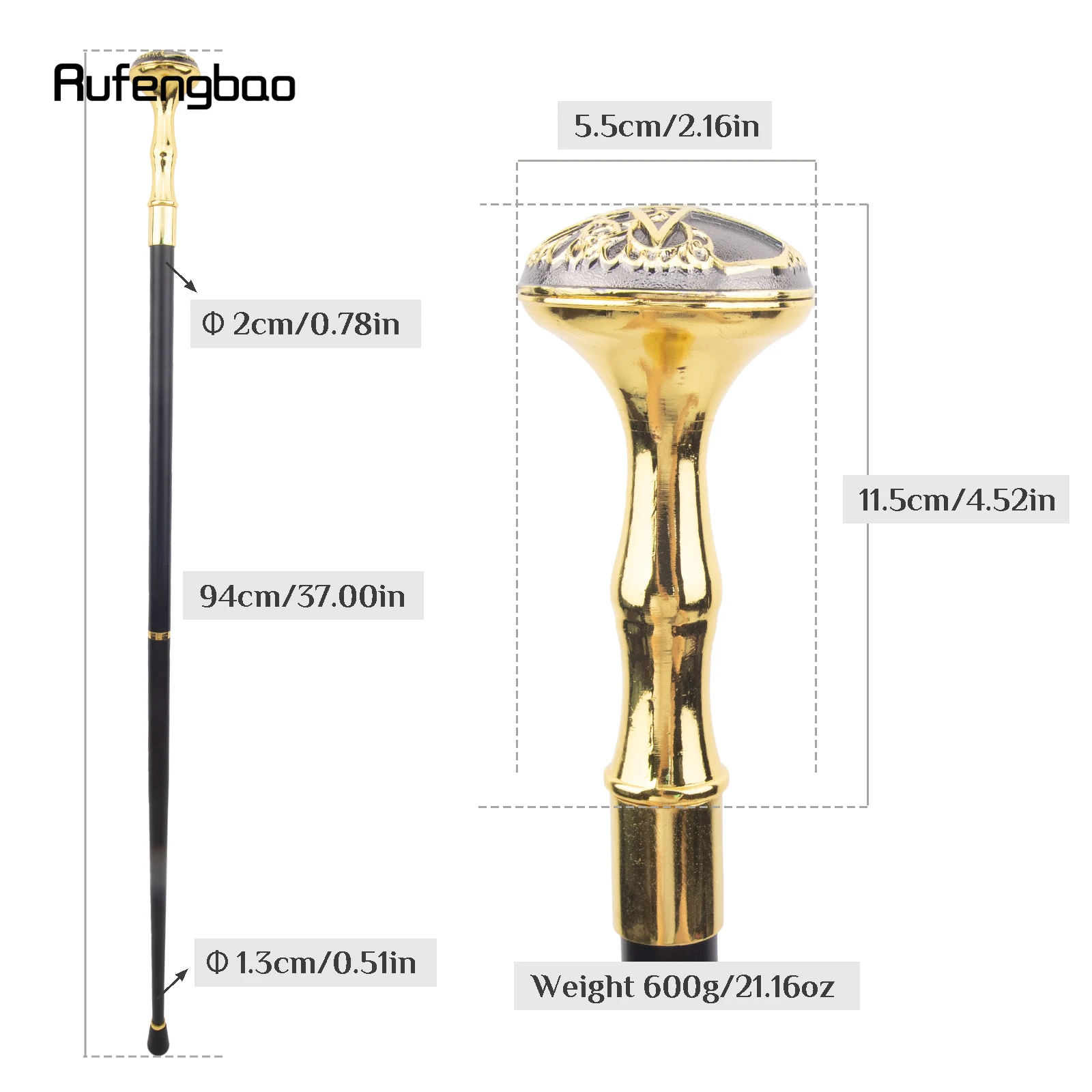 Bastão de Totem Estrela de Cinco Pontas, Bastão de Alívio, Bastão de Moda, Botão do Crosier Cavalheiro, 94cm