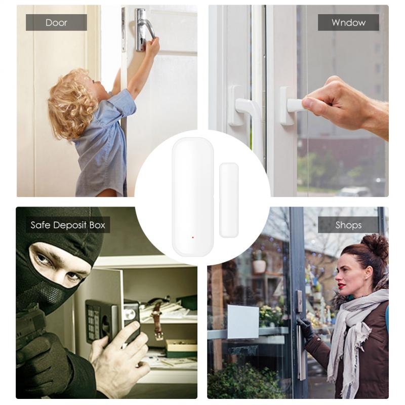 Tuya casa inteligente wi fi sensor de porta alarme janela porta aberta/fechada detectores proteção segurança vida inteligente voz para alexa google