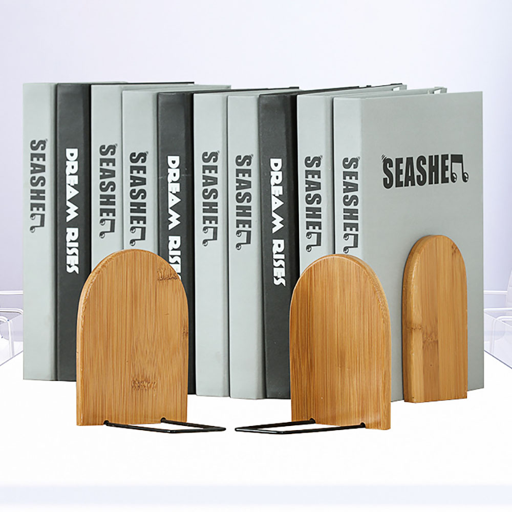 1 Stück Natur Bambus Desktop Organizer Buchstützen Buchstützen Ständer Halter Regal Bücherregal