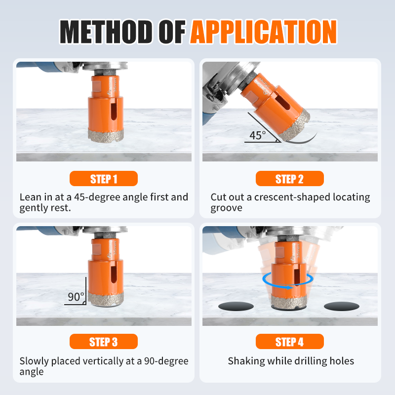 Broca seca com núcleo soldado de diamante, 1 peça, 6-100mm para telhas de porcelana, mármore, vidro, granito, copo, cortador de serra, acessórios de corte