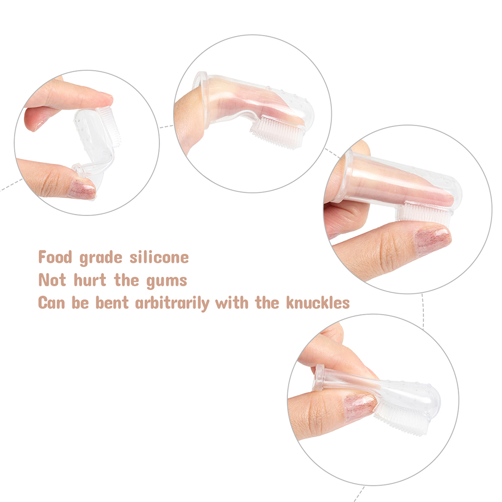 3 szt. Silikonowa szczoteczka do zębów dla dzieci dzieci zęby przezroczysty masaż miękka niemowlęca gumowa szczoteczka do czyszczenia Kid Dental Care szczoteczka do zębów