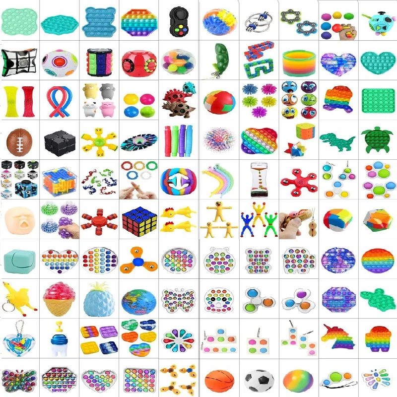 5-50ชิ้น/ล็อตสุ่ม Fidget ของเล่นป้องกันความเครียด Push สำหรับเด็กและผู้ใหญ่ Soft Sensory Anti-ความเครียดของเล่น Decompression