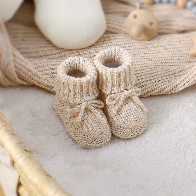 Baby First Walkers สบายสีถักทารกแรกเกิด Netural Bowknot Prewalkers สําหรับทารกเด็กวัยหัดเดินเด็กผู้หญิง Soft Sole Non-SLIP