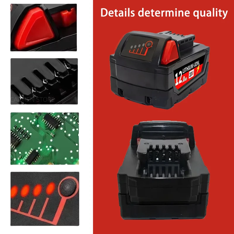 6000 мАч/12000 мАч для Milwaukee M18 18 В Замена для Milwaukee M18B5 XC литий-ионный аккумулятор 48-11-1815 2604-20 48-11-1850 зарядное устройство