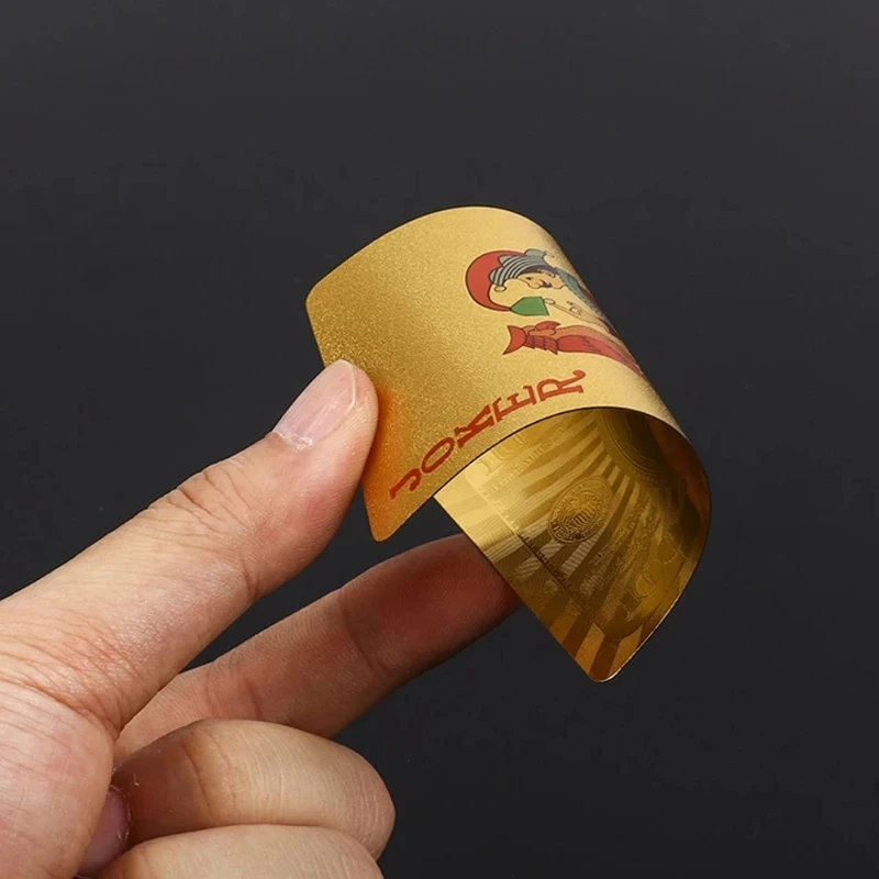 Karta do pokera ze złotej folii Plastikowe karty do gry w stylu euro Wodoodporne rekwizyty do gier karcianych Magiczne narzędzia Kolekcje świąteczne Prezenty imprezowe