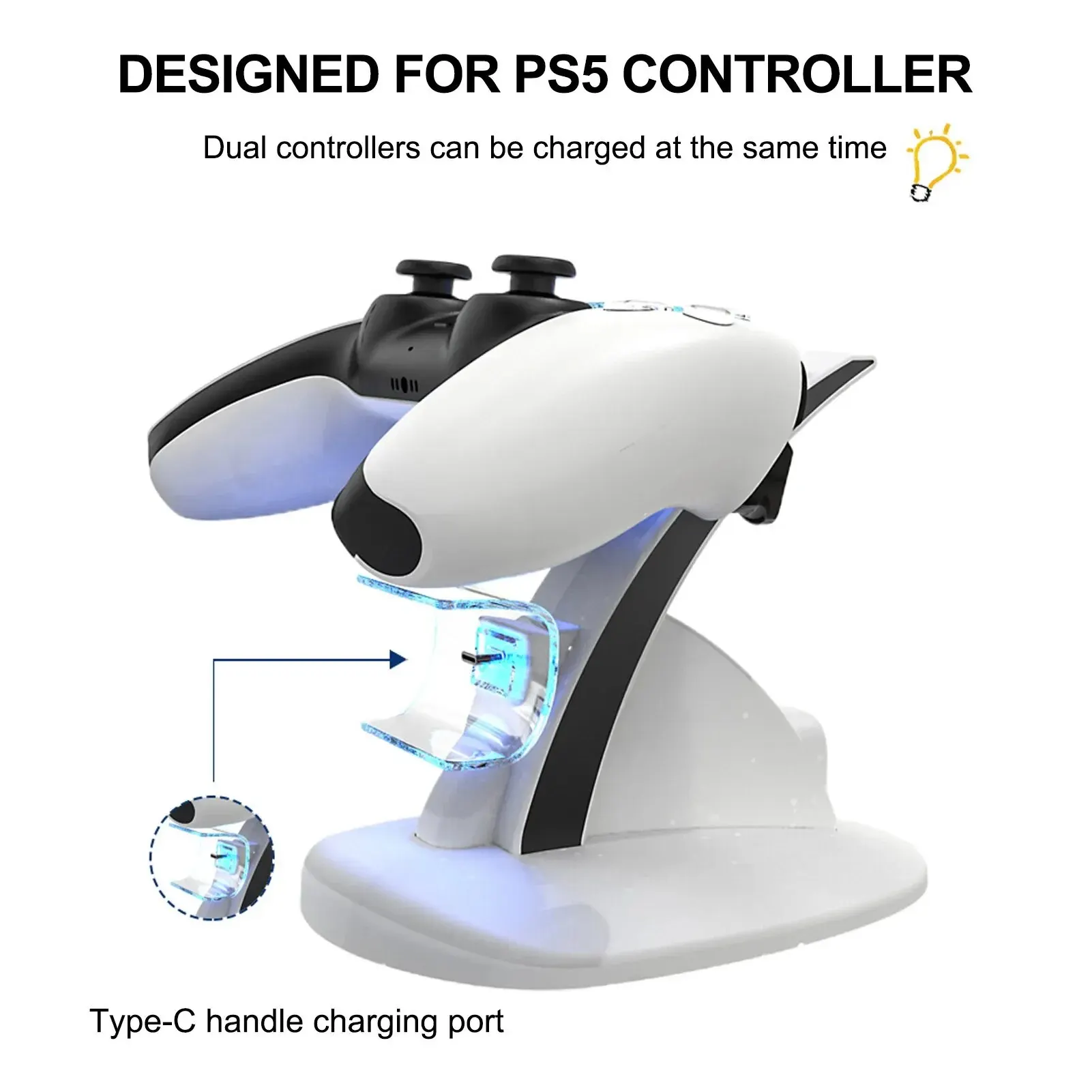 PS5 コントローラドック充電器 PS5 コントロール Type-C 充電スタンドステーションクレードル Sony Playstation 5 PS5 ゲームアクセサリー