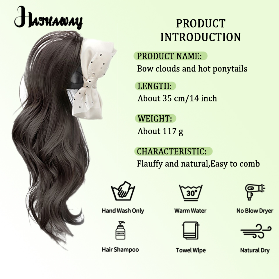 Женский синтетический удлинитель для волос в горошек с бантом