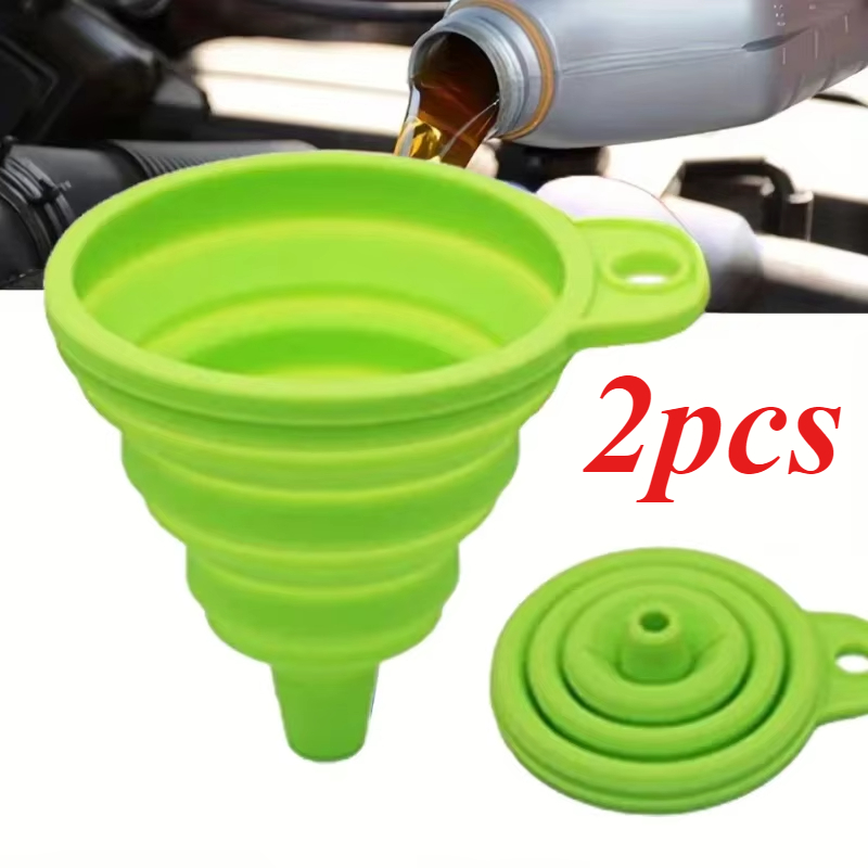 2pcs Car Oil Funnel Auto Liquid Funnel Collapsible Portable Filling Funnel For Easy Engine Pouring Car Accessories
