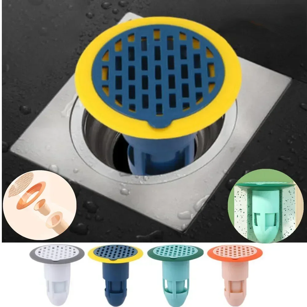 Colador de suelo para ducha de baño, cubierta con tapón, trampa de silicona antiolor, filtro de drenaje de agua para baño, desodorante para prevención de insectos, nuevo