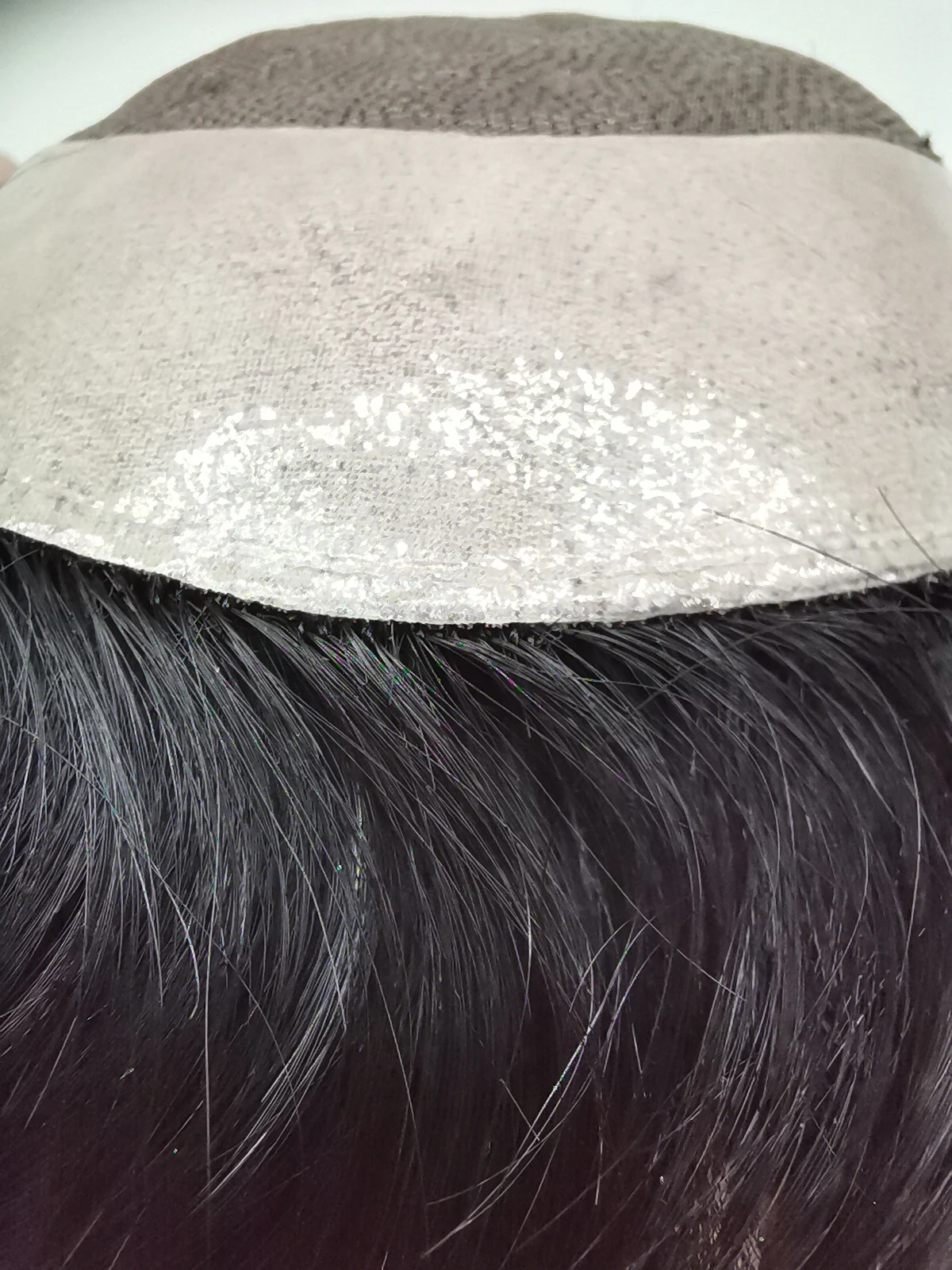 Toupee สําหรับผู้ชาย Fine Mono Men Toupee ผมมนุษย์เปลี่ยนระบบผมเทียมผมสีดําธรรมชาติหน่วย