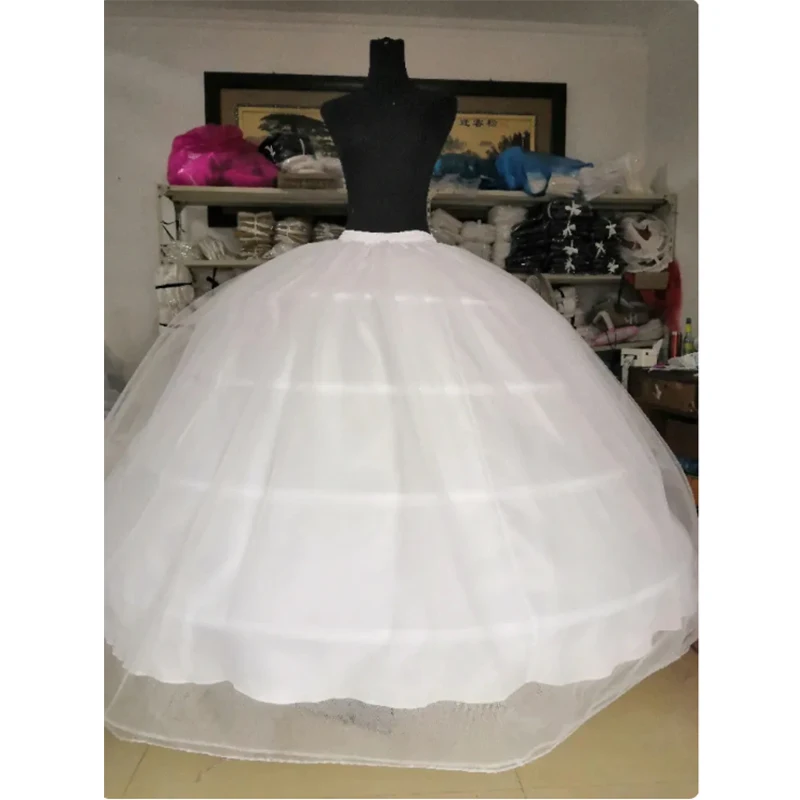 Nuova vendita calda 4 cerchi grande sottoveste bianca super soffice crinolina slip sottogonna per abito da sposa abito da sposa disponibile
