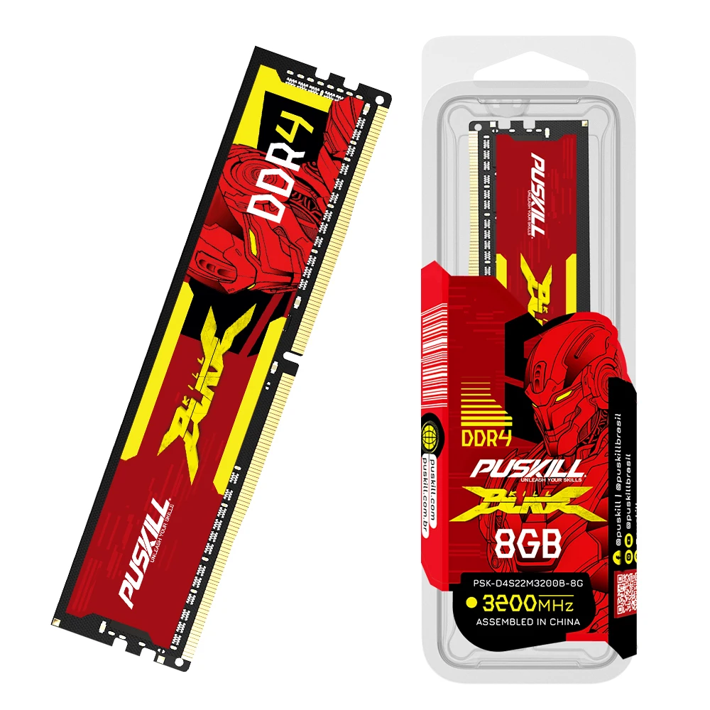 PUSKILL Killblade DDR4 32gb 16gb 8gb RAM 1.2V 3200mhz 2666mhz C19 CL22 UDIMM Desktop Memory