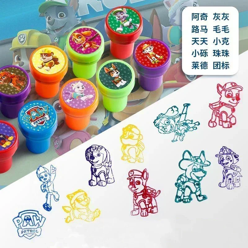 Figuras de acción de Paw Patrol, dibujos animados de Chase Marshall, escombros, Skye, estampado colorido, juguetes, fiesta de cumpleaños, regalos para bebé, 10 Uds.