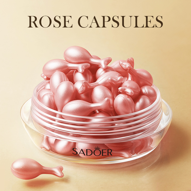30 pçs sadoer rosa sanil rosto soro cápsula hidratante facial brilho endurecimento essência facial beleza rosto produtos de cuidados com a pele