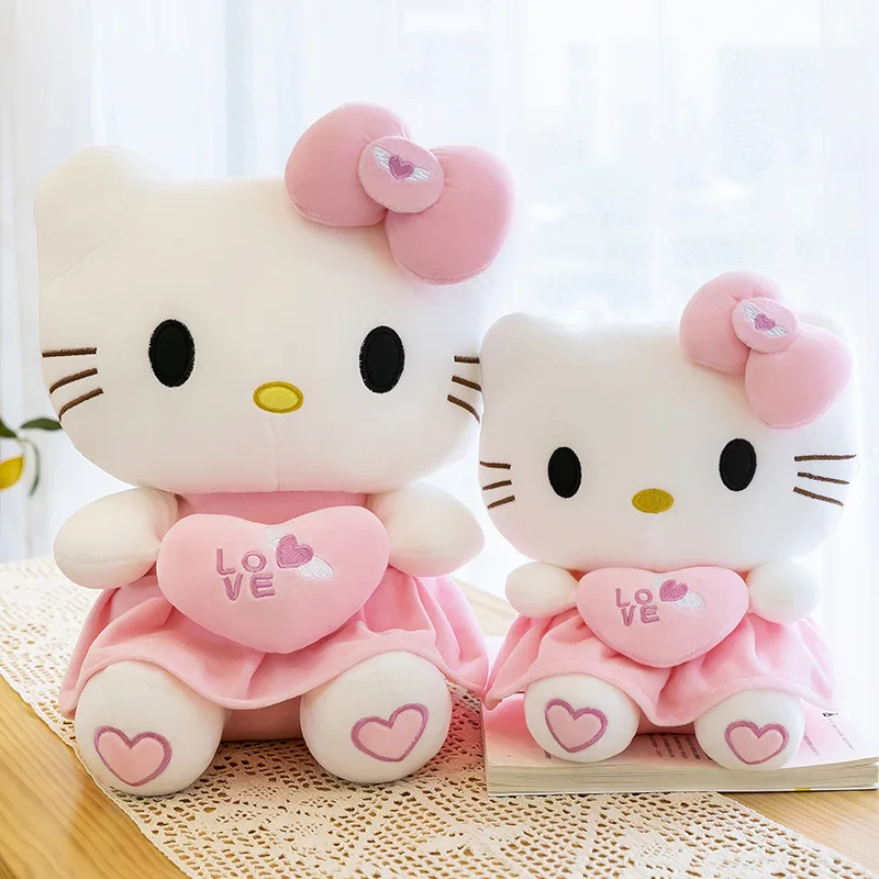 Sanrio Hello Kitty Pink Plush Stuffed Toys Anime Cartoon Plushie Doll Soft Stuffed Pillow Toys For Children Birthday Xmas Gifts