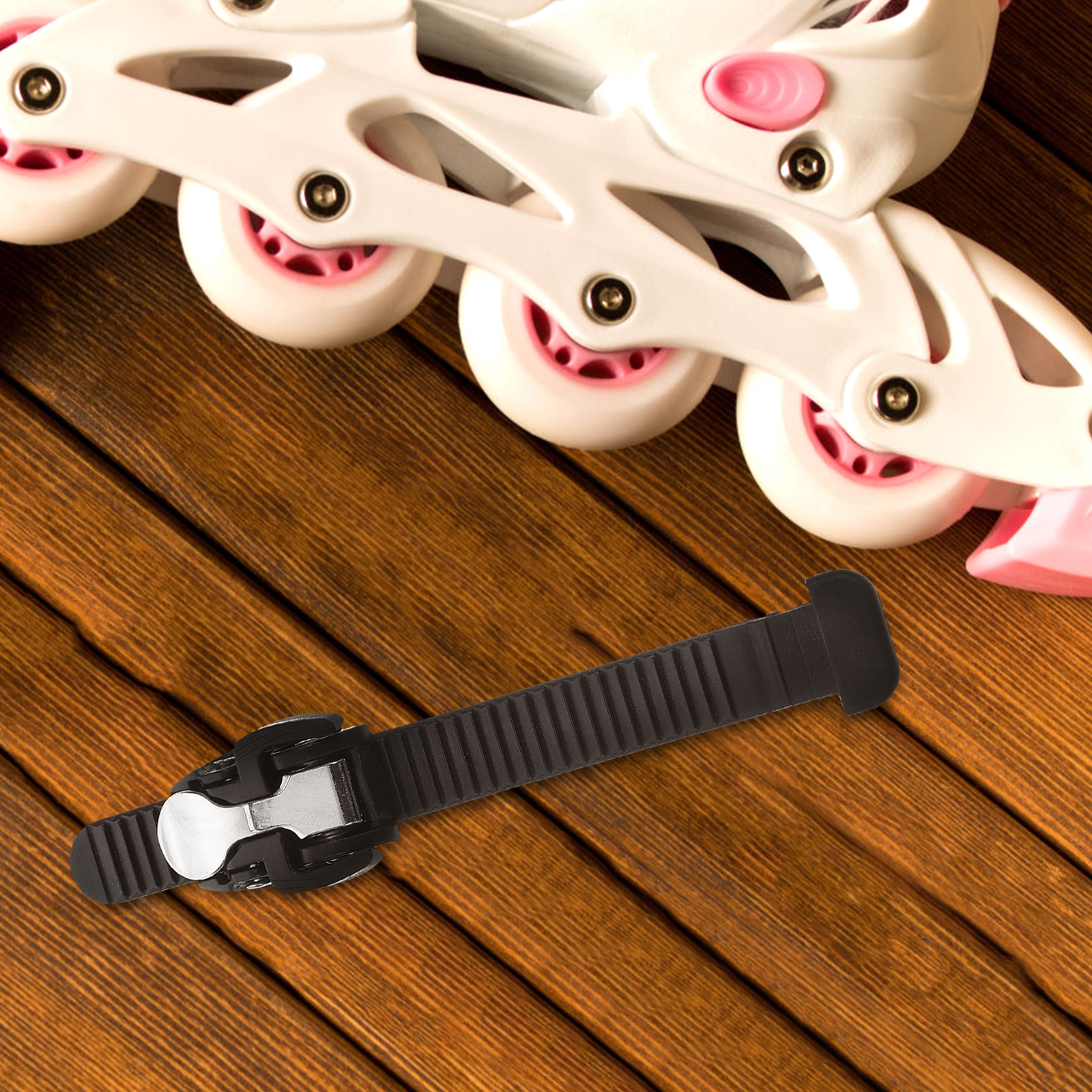 2 stücke Schwarz T Bar Straps Spinne Schnallen Rollschuhe Einstellbare PVC Ersatz Skate Straps Skating Schuhe Tragbare