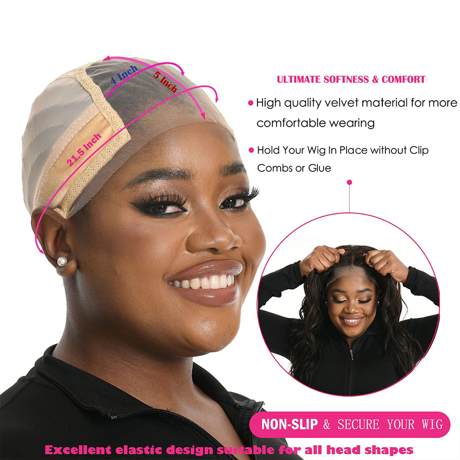 2025 Neue Spitzenperückenkappe mit Griffband zum Platzhalten von Perücken, 4 x 5 breitere transparente Spitze für Lace-Front-Perücke