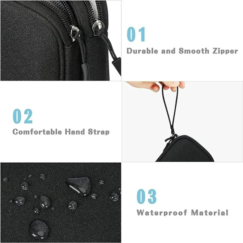 1PC Portable Travel Organizer Bag Waterproof Double Layer Cable Storage Pouch Carry Case for Cord Management