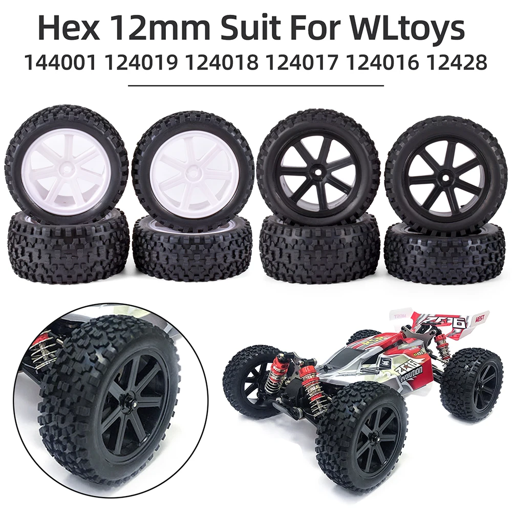 RC Car Wheels and Tires 1/10 Scale 12mm Hex for 144001 124019 12428 124017 124016 124018 Redcat、HSP、HPI、Traxxas  Upgrade Parts