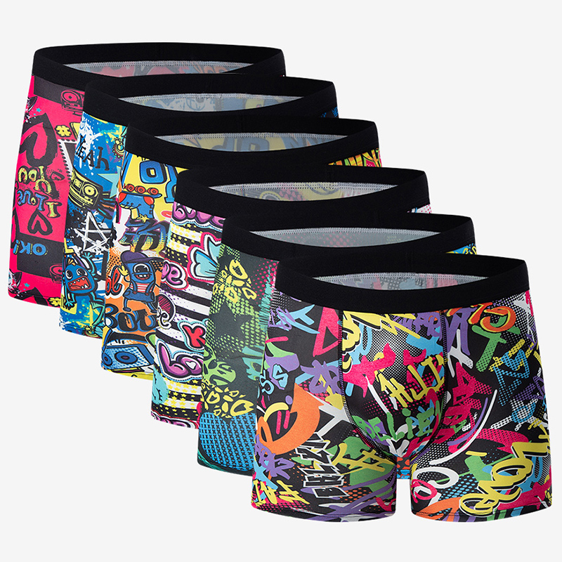 4/5/10 pçs moda masculina roupa interior longa casual boyshort juventude esportes shorts confortável respirável estiramento shorts roupa interior