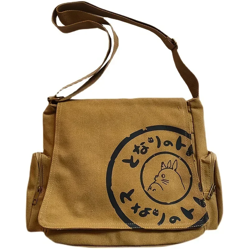 Bolso de hombro de lona para mujer, bolso cruzado de gran capacidad, bolso de mano tipo mensajero de dibujos animados, bolsos