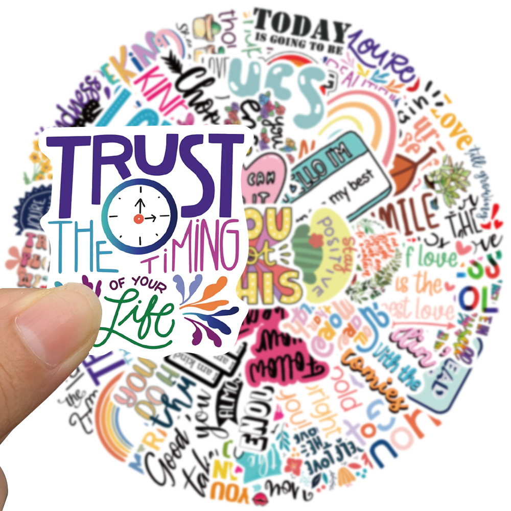 52 個のインスピレーションを与える引用ステッカーパック ポジティブデカール ウォーターボトル ノートパソコン 電話 スケートボード ヘルメット ギフト ティーンズ 子供用