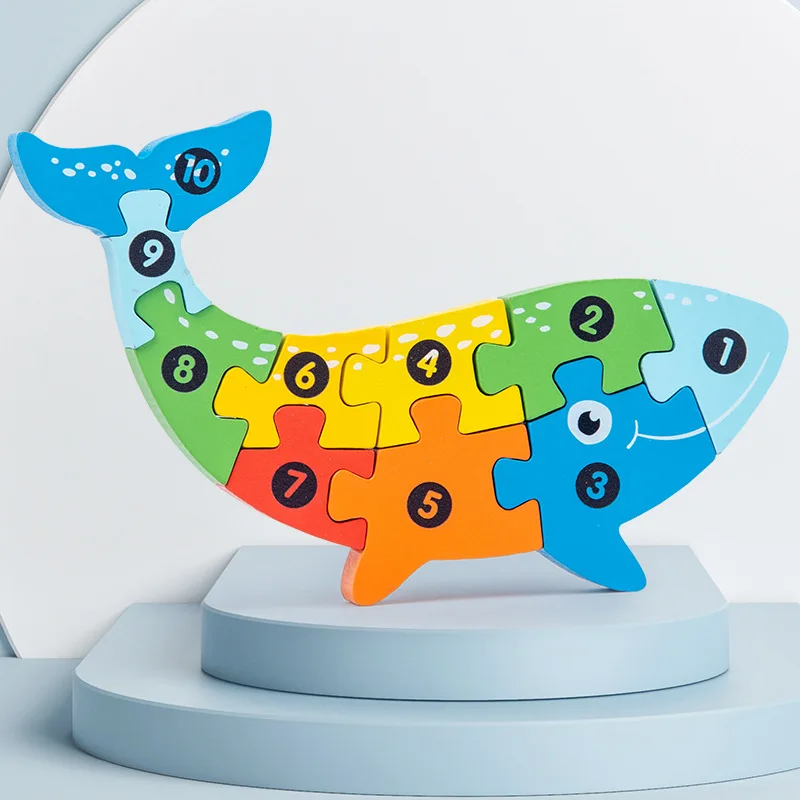 1 pçs 3d quebra-cabeça de madeira dinossauro animal quebra-cabeça educação precoce classificação de cores aprendizagem brinquedos educativos para crianças presente