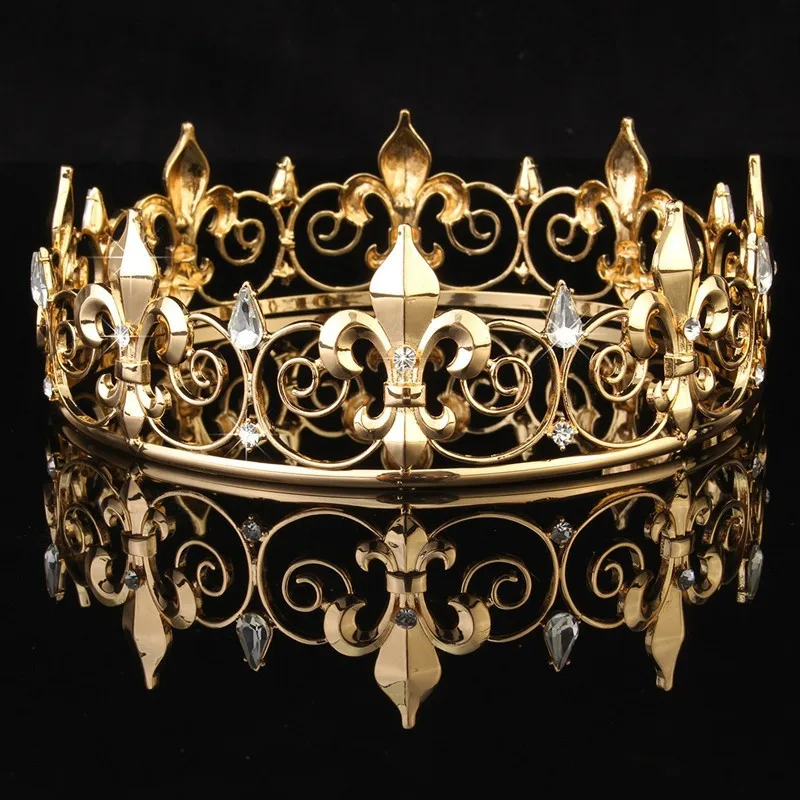 Bruiloft Kroon Goud Zilveren Kleur Strass Crystal Diadeem Koningin Kroon Prinses Tiara 'S Bruids Haar Sieraden Partij Haar Accessoires