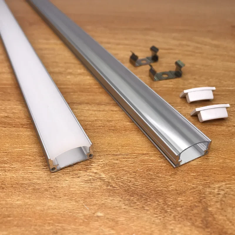 1-35 sztuk/partia 50cm Perfil Aluminio Led narożny profil aluminiowy uchwyt kanałowy na taśmę LED listwa oświetleniowa szafka lampa szafa kuchenna