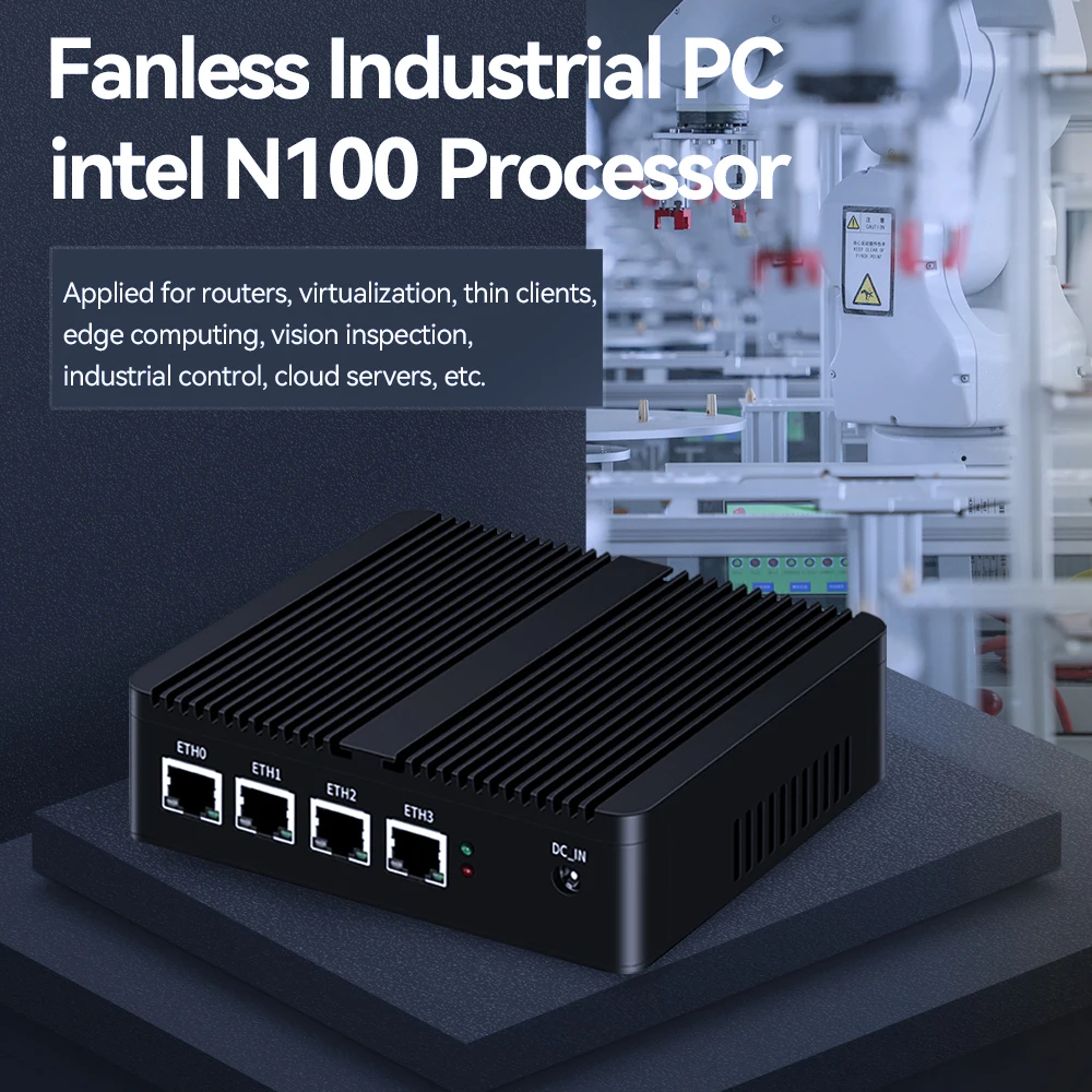 Mini PC de Firewall Pfsense, N100, DDR5, M.2, NVMe, SSD, 4x, Intel, Ethenret, i225V, i226V, Windows, Linux, X86, Soft Router, Suporte 4G LTE, WiFi