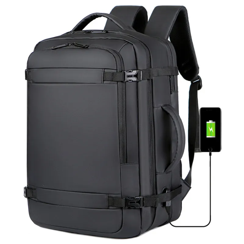กระเป๋าเป้สะพายหลังสำหรับเดินทางขนาด40lexpandable USB กระเป๋าสำหรับพกพาขึ้นเครื่องบินทนทานต่อน้ำกระเป๋าเป้ผู้ชายขนาด17นิ้ว
