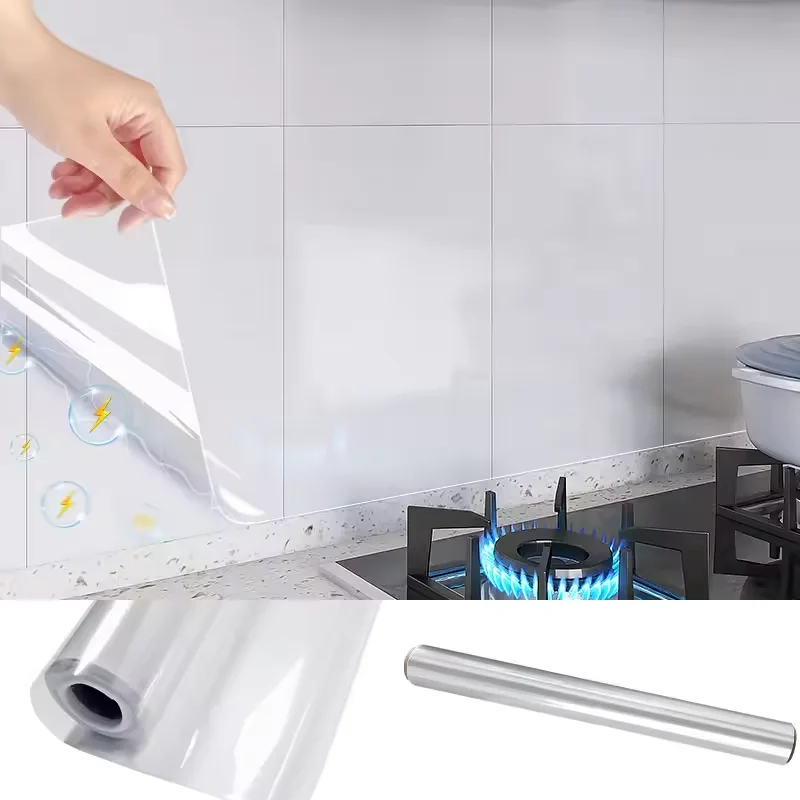 Decoración de papel tapiz transparente, pegatinas de pared autoadhesivas impermeables y resistentes al aceite para fondos de cocina y dormitorio