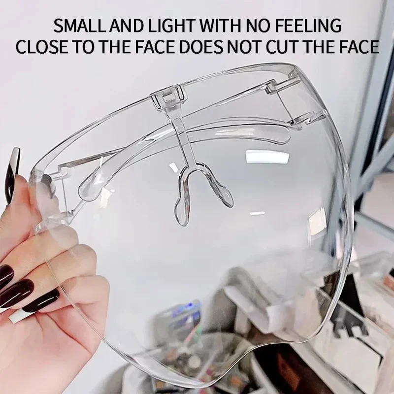Lightweight Full Coverage Safety Mask: HD Transparent, Anti-Splash Protective Screen for Nail Techs, Artists, Cooks & DIY Enthus