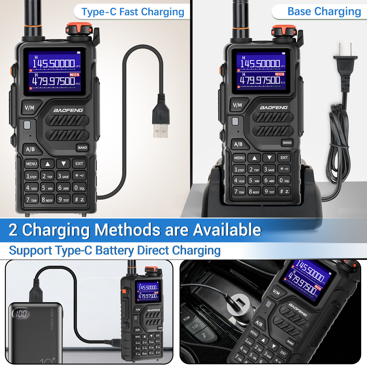 Baofeng UV-K5 Pro Air Band Walkie Talkie Langstrecken-Zwei-Wege-Amateurfunk drahtlose Kopier frequenz FM USB-Ladegerät wiederauf lad bares Radio