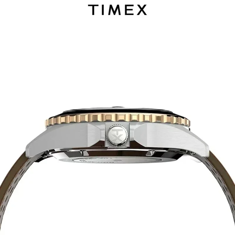 TIMEX นาฬิกากลไกอัตโนมัติชายอเมริกันสแตนเลสป้องกันรอยขีดข่วนนาฬิกาดําน้ํากันน้ําธุรกิจนาฬิกาพักผ่อน