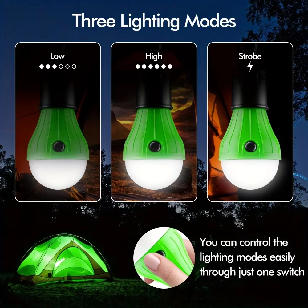 Portable LED Emergency Light with Clip Hook for Outdoor Use Suitable for Camping Hiking Fishing Lighting Hurricane Protected