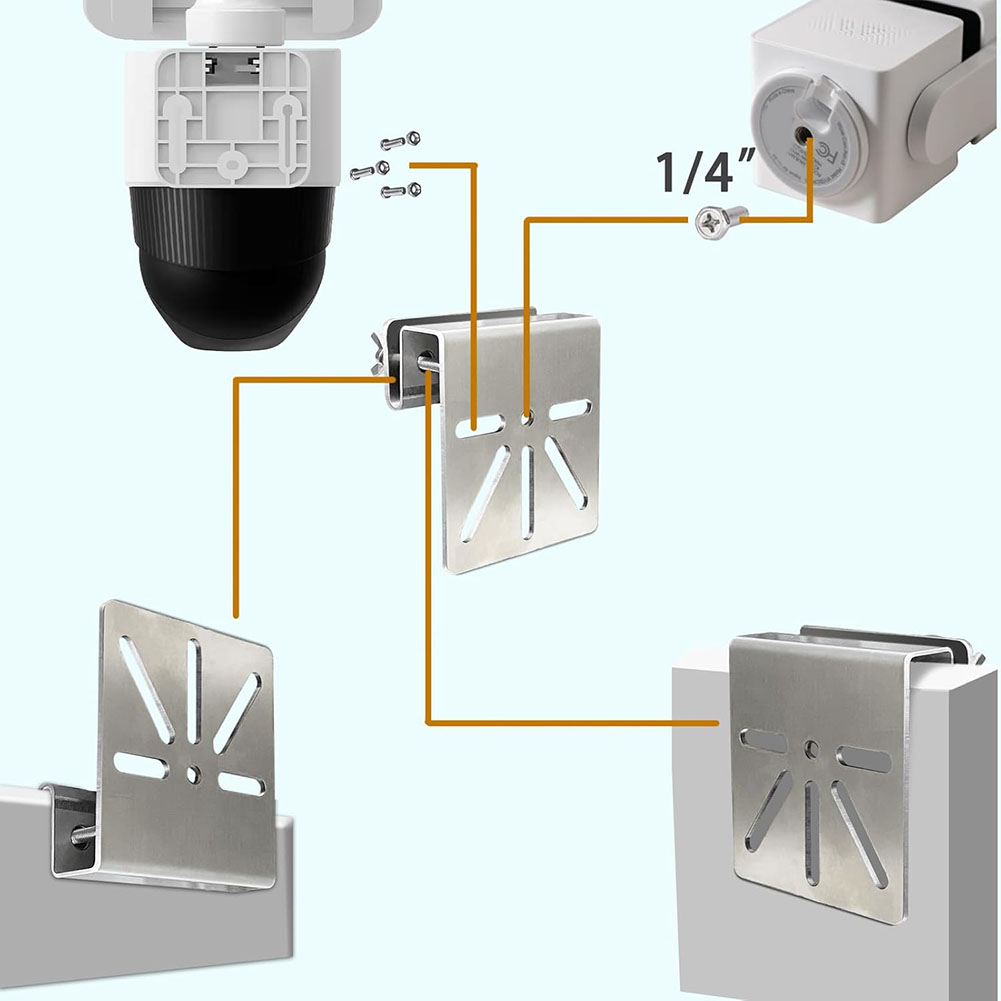 Metal Gutter Mount Bracket For Eufy SoloCam S340E30 Secure Your Solar Camera 9*8.5*3.5cm Gutter Mount Support Camera Surveillanc