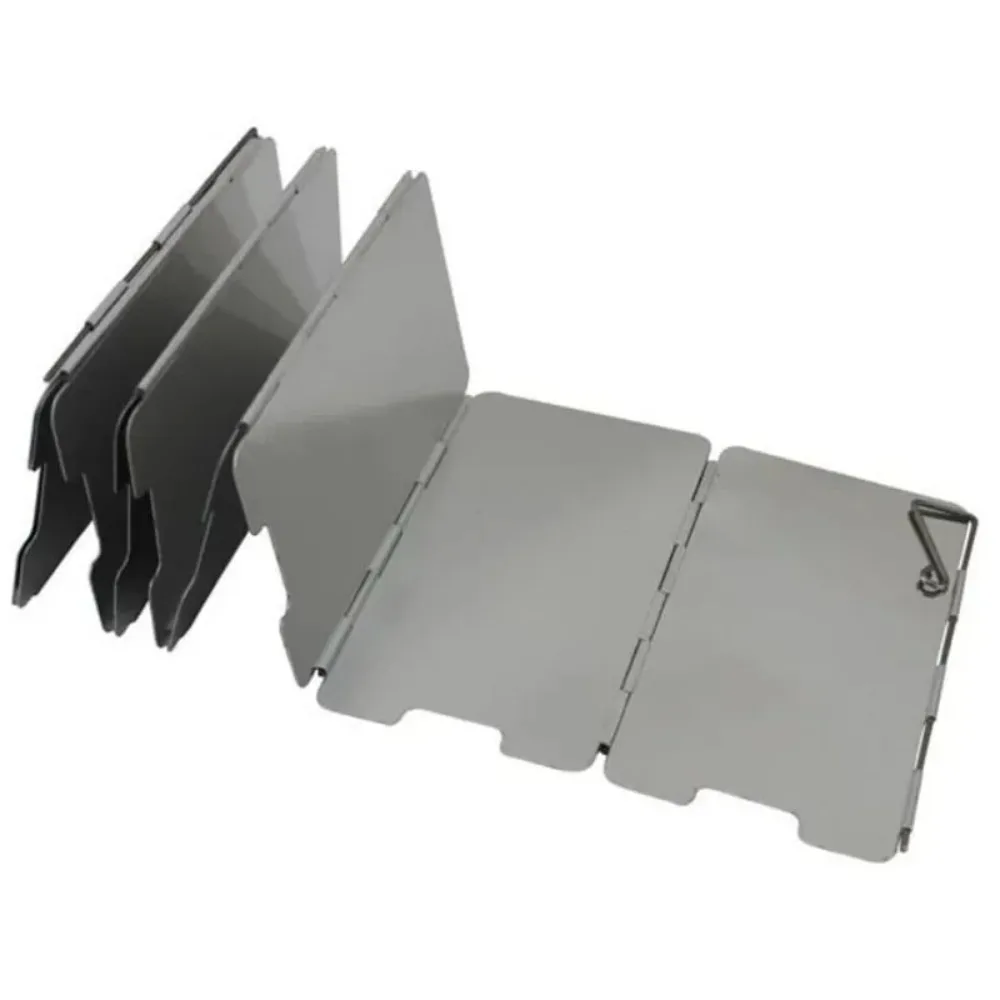 9-platten faltbare Gasherd-Windschutzscheibe, Outdoor-Camping, Kochbrenner, winddichter Bildschirm, Aluminiumlegierung, Outdoor-Herd-Windschutz