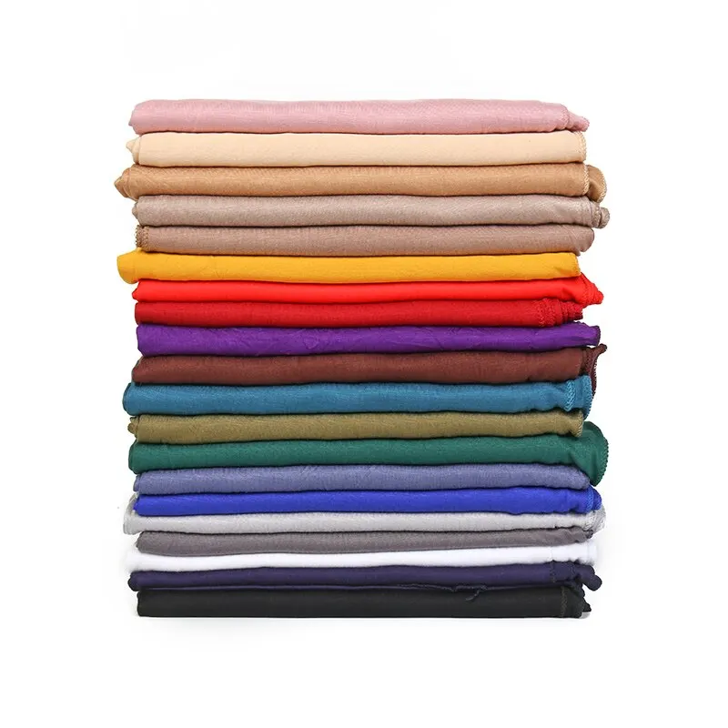 Sciarpa Hijab in Jersey di cotone modale per donna scialle elasticizzato fascia musulmana tinta unita moda marmitta lunga 170*60cm