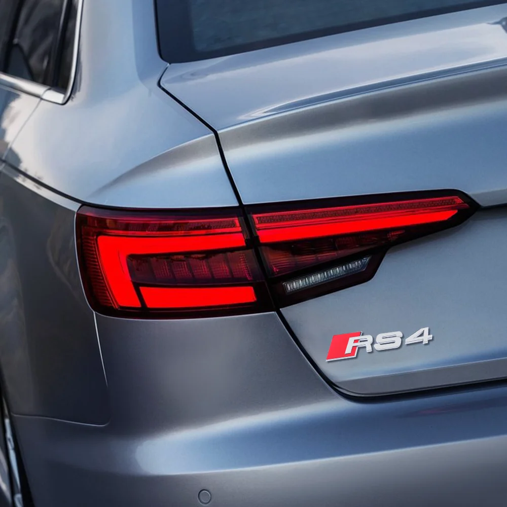 Insignia adhesiva 3D ABS para maletero trasero de carrocería de coche, accesorios de decoración para Audi RS3 RS4 RS5 RS6 RS7 RS8 emblema A3 A4 B8 8P 8V B6 A5 A6