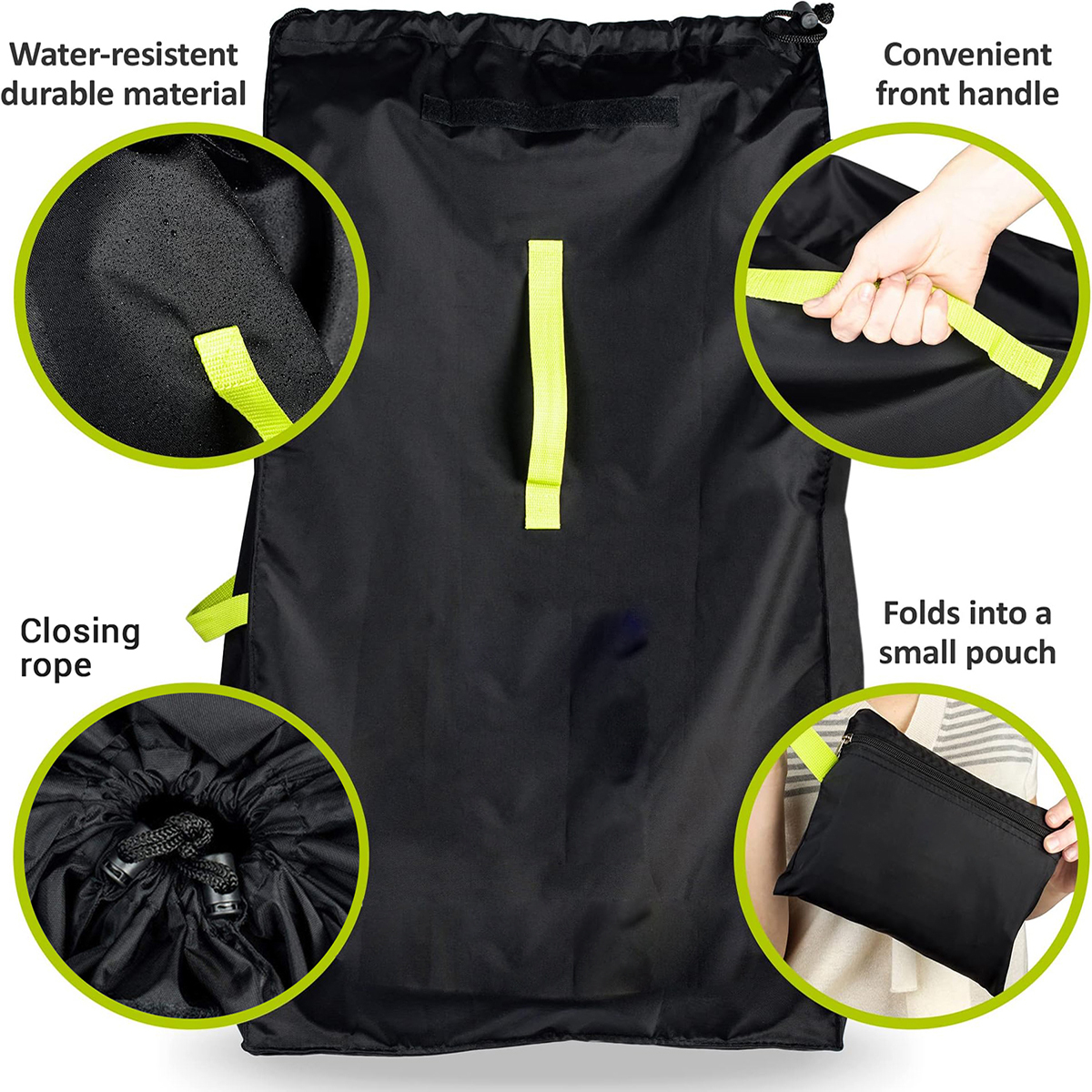 Saco de assento de carro Oxford para viagem de avião, carrinho de bebê, portador infantil, bolsa de armazenamento com alça, 420D
